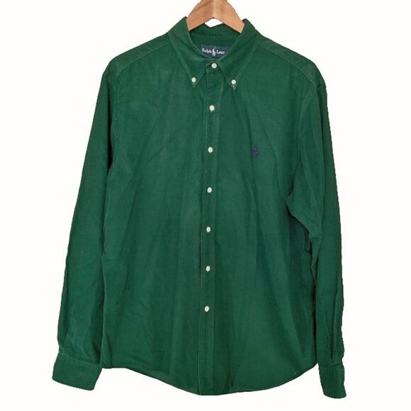 NEW Polo Ralph Lauren Fine Corduroy Shirt!LXLGreenSoft Finewale Material